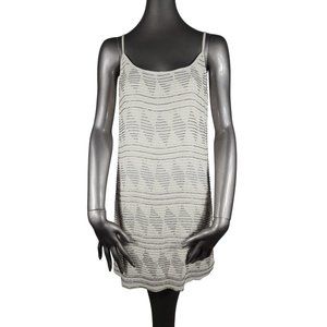 Parker NWT Beaded Dress Pearl White Silver Mini Extra Small XS